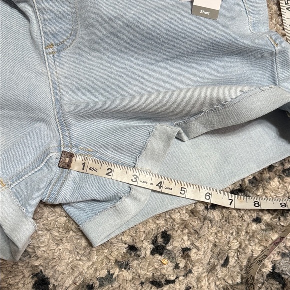 Small(4-6) Time and Tru Light Blue Jean Maternity Shorts - Picture 7 of 11